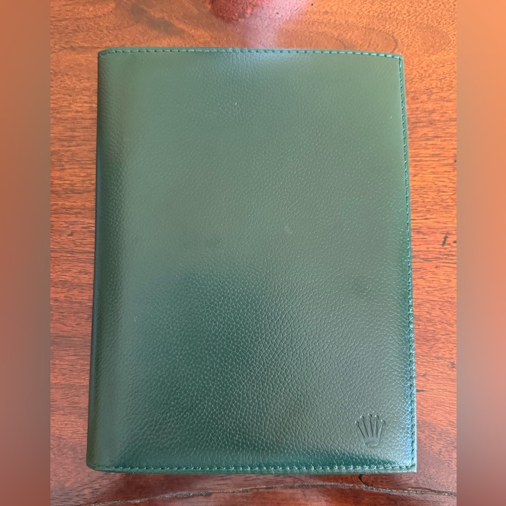 Vintage New Genuine ROLEX Green Leather Note Pad . - Picture 6 of 8